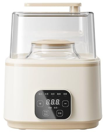 Yaourtière, yaourtière intelligente pour maison, conception d'écran tactile intelligent, grande capacité, double doublure, fermentation à température constante pour yaourt, yaourt grec, fromage, nat