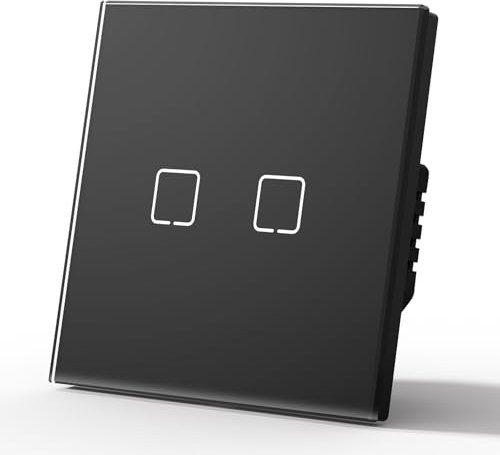 MVAVA Interruttore della luce touch da incasso, Wlan Alexa Smart Interruttore della luce compatibile con Alexa/Google Home Work con Tuya/Smart Life, vetro Alexa, linea neutra richiede 2 scomparti, 1