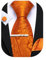 Barry.Wang Cravate en cachemire avec pince à cravate pour homme - Cravate de poche carrée - Ensemble de boutons de manchette formels pour mariage, fête d'affaires, Orange, taille unique