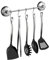 Poywaze Suction Cup Utensil Holder with 5 Hooks, SUS 304 Stainless Steel Kitchen Tool Hooks 35cm Never Rusts, No Drilling Removable and Reusable Bathroom Hooks