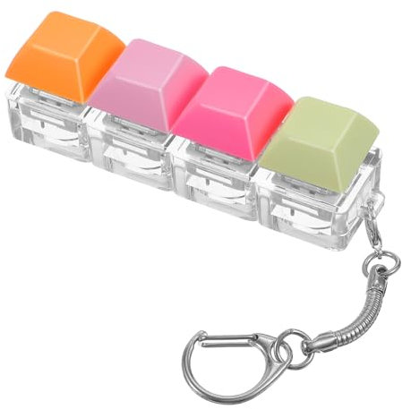 Mabor Porte-clés avec bouton de décompression 4 couleurs, cadeau pour adulte pour soulager le stress, passer le temps