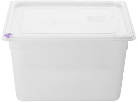 Hygiplas Click PP 1/2 GN Food Container with Lid, 200mm 11.7Ltr (Pack 4) | Includes 7 color-coded clips to prevent cross-contamination; airtight click lid ensures food stays fresh for longer.