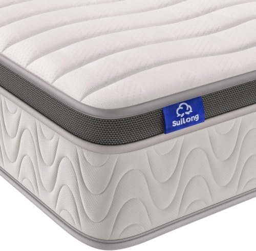 Suilong Matelas 140x190, 30 cm Epaisseur Matelas à Ressorts Ensachés Indépendants et Mousse à Mémoire de Forme, Matelas Hybride 7 Zones de Soutien, Respirant, Certifié Oeko-Tex