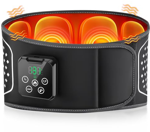 Neulriscn Heated Back Brace with Vibration, Cordless Heating Pad for Pain Relief, Lower Back Massager with 3 Air Compression Levels, Back Support Waist Wrap Warmer Belt for Men Women, 4000mAh Battery