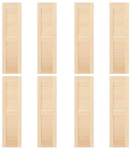 Puppenhaus-Fensterladen, 8 Stück, Maßstab 1:12, Holz, DIY-Simulation, Puppenhaus-Fenster, Miniatur-dekorativer Möbel-Fensterladen