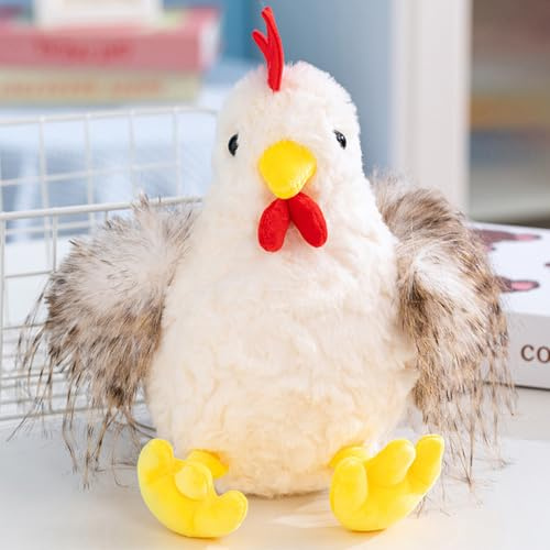 Xiyocadt 28cm Huhn Kuscheltier, Huhn-Plüschtier, Weiche Plush Simulation Tier Hühnchen Haustiere Spielzeug für Erwachsene