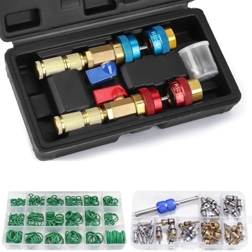 Buhdjfnke Herramienta de extracción de válvula R134a R1234yf R22, herramienta de extracción e instalación para aire acondicionado automotriz