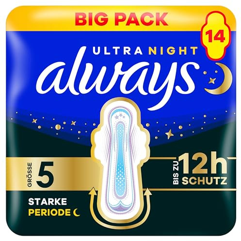 always Ultra Binde Größe 5 Secure Night Extra mit Flügeln 14 Stück