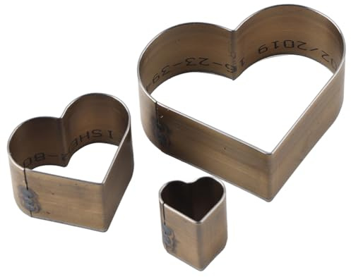 3pcs Leather Craft Cutter Set, Knife Mold Die Template for Cutting and Punching, Heart Pentagon Water Drop Shapes, Durable Iron Tool Kit for Leather Tag Cardboard (Heart Shape)