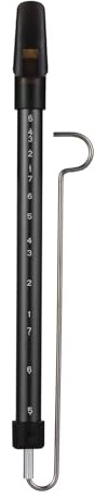 Kolbenflöte Scale-Gleitflöte, Metall-Gleitpfeife mit Stahl-Gleitstab, Musikinstrument, Kazoo-Flöte Slide Whistle(Black)