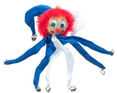 Anstecker Clown 11cm blau/weiß
