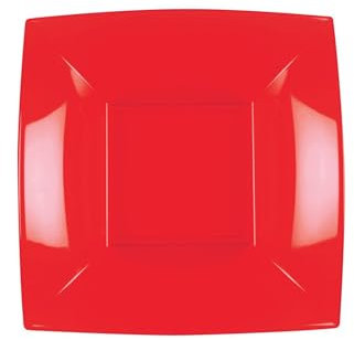 Piatti Plastica Nice Fondi PP 180mm cfz 25pz (Rosso)