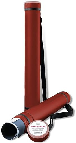 Rumold Zeichenrollen-Köcher, 600 mm - 1000 mm, Ø 80 mm, Polyethylen (10 Köcher, weinrot)