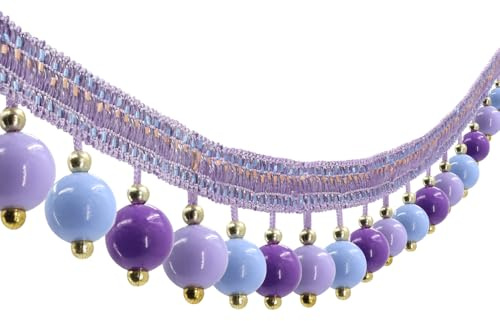 Nastro di pizzo intrecciato con nappe e nappe, 4,5 m, per vestiti di casa, decorazione e cucito (viola)