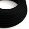 Dc Voltage - Cavo tripolare intrecciato/tondo, 10 m, flessibile, guaina in tessuto vintage di alta qualità, con messa a terra, Tessuto, Nero , 3 Core Round 10M, Black vintage cable