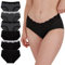 INNERSY Slip Femmes Coton Culottes Élégantes en Dentelle Shorty Sexy Taille Basse Lot de 6 (40, Noir/Gris)