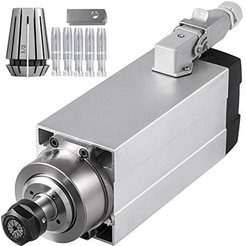 VEVOR Motore a mandrino raffreddato ad aria ER20, motore ad albero mandrino CNC con albero raffreddato ad aria 220 V Motore 300 Hz (3 kW) 0,005 mm Deviazione con funzione PLC facile ad alta resistenza