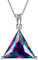 Aurora Tears Dreieck Halsketten Mystic Rainbow Topaz 925 Sterling Splitter Geometrische minimalistische Anhänger Halskette Schmuck für Männer und Frauen DP0276T