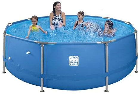 Happy People 77520 Steel Frame Pool Komplett Set 360x122 cm, blau