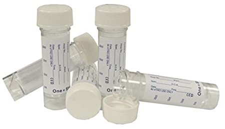 Urine Sample Bottles 20 Clear with Label Specimen Bottles for Urine Leak Proof Screw Tops BY Noondl Health (20)