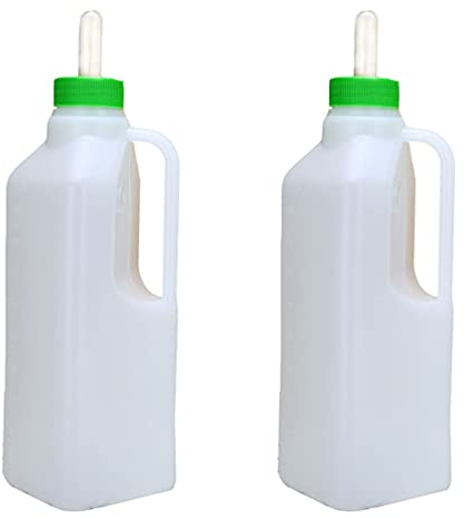 2 x 850 ml Schaf-Flasche für Stillen, Tierfutter, Waden- und Milchfutterflasche mit Handgriff für Schafe, Lamm, Kuh