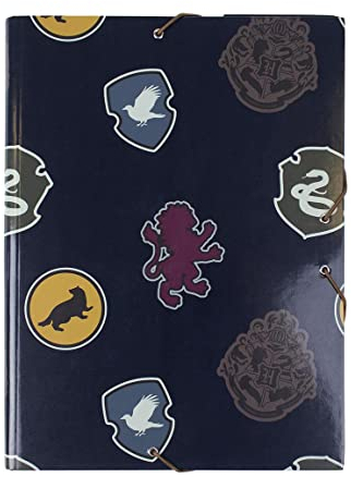 CERDÁ LIFE'S LITTLE MOMENTS - Classeur Scolaire pour Fille de Harry Potter avec 3 Rabats Flexibles, Fermeture Élastique et Couverture Rigide Convenant aux Documents A4 - Licence Officielle Warner Bros