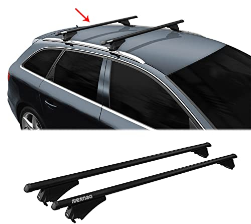 OMAC Menabo Grundträger Dachträger für Audi A6 4G Avant 2012-2018 TÜV Alu Schwarz 2X