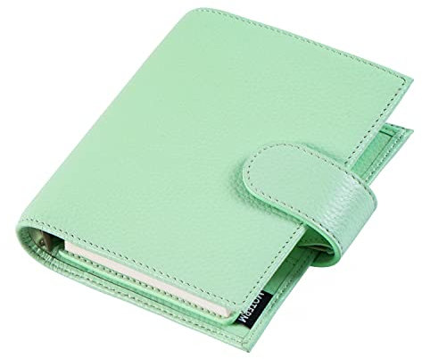 Moterm Pocket Regular Ringe Planer - Echtes Leder Binder Organizer (Kiesel-Minzgrün, 19mm Ring)