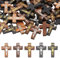 nbeads 100 Stück Holzkreuz-Anhänger, 5 Farben Bedruckt Holz Kreuz Charms Kruzifix Kreuzperlen für Osterfeier Handwerk Armband Halskette Schmuck Herstellung, Loch: 2mm