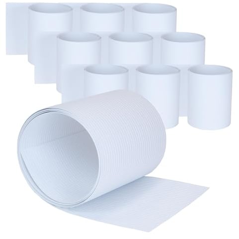 Jardinion Doppelstabzaun Sichtschutzstreifen PVC 250cm, 10 Stück, 3mm Rillen Weiß Geeignet als Balkon Sichtschutz, Terrasse- und Gartenzaun Sichtschutz, einfache Montage