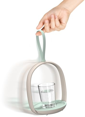 amzWOW Gravito Non-Slip Drink Carrier - No Spill Cup Holder for Seniors & Mobility Impaired - Perfect for Coffee, Tea, & Hot Drinks - Durable, Compact & Easily Maneuverable Drink Carrier (Nature)