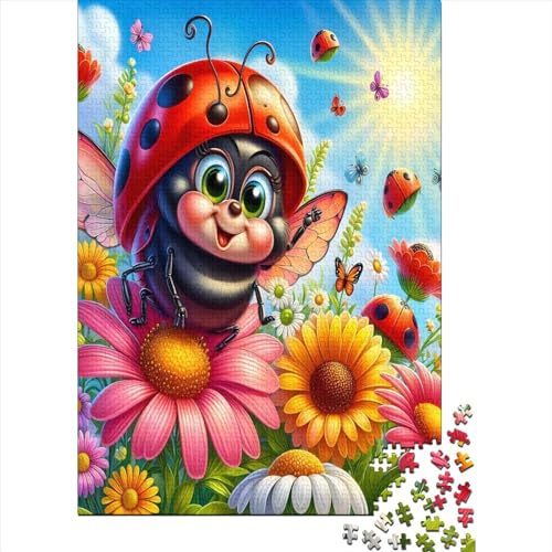 Cute Ladybug 1000 Puzzle Holzpuzzleideal Als Geschenk Puzzle Geschenk Erwachsenenpuzzle Ab 14 Jahren 1000pcs (75x50cm)