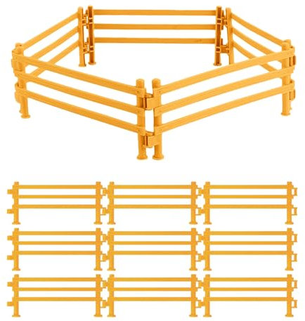 MeYuxg Pferdezaun Spielzeug 70 Stücke, Mini Zaun Pferdekoppel Pferdehof Spielzeug Miniatur Zaun Erweiterungsset, DIY Bauernhof Gartenzaun Zubehör Kinder Geschenk (9 x 4 cm)