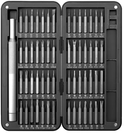 TNSLAND 56Pcs Kit Tournevis de Precision, Kit Mini Tournevis Torx, Tournevis Precision Tournevis Multi Embout pour PC, iphone, PS5, Téléphone, Appareil Photo, Montre, Drone, Switch, etc