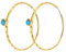 POPLYKE Türkis Kreis Endless Creolen für Damen Gold überzogene Sterling Silber Hoop Ohrringe 50mm
