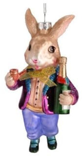 Gift Company Hänger Hase mit Pfeife und Sektflasche, Mehrfarbig