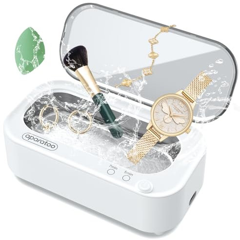 Ultraschallreinigungsgerät für Brille, 48000Hz Hochfrequenz Ultraschallreiniger 350ML Professioneller Brillenreinigungsgerät Ultraschallgerät für Gold, Silber, Brillen, Uhren, Ringe, Zahnersatz sauber