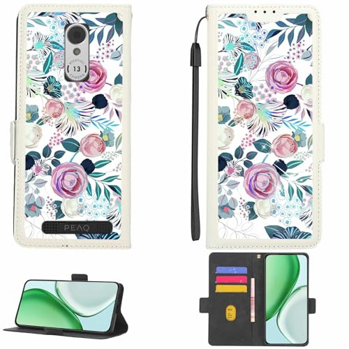 Kinetijy hülle Kompatibel Für Peaq PSP 400 Hülle Case Handyhülle Schutzhülle [Mit 9H Härte HD Schutzfolie][RFID-Blockierung][Brechungseffekt] LPT-HUA3