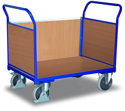Dreiwandwagen mit Holz RAL5010 Enzianblau Kastenwagen Plattformwagen