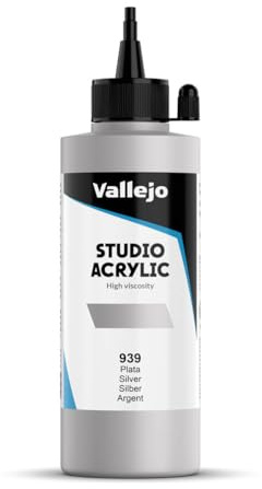 Vallejo : Studio Acrylic Paint : 200ml : Silver