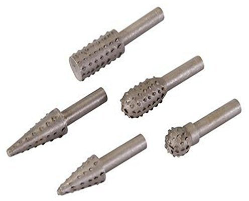 5 Pc ROTARY RASP BURR SET Wood Plastic Carving File Rasp Shank Drill Bits U29