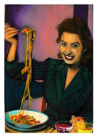 Wee Blue Coo SOPHIA LOREN MOVIE ACTRESS EATING SPAGHETTI FRAMED ART PRINT PICTURE F12X724