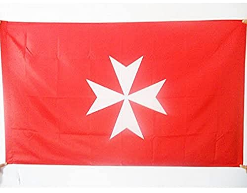 AZ FLAG - Drapeau Activités de l’Ordre de Malte - 150x90 cm - Drapeau Saint-Jean De Jérusalem 100% Polyester Avec Fourreau et cordelette - Pavillon 110 g
