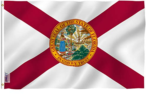 Anley Fly Breeze 3x5 Fuß Florida State Polyester Flagge - Lebendige Farbe und UV-beständig - Canvas Header und doppelt genäht - FL State Flags mit Messingösen 3 X 5 Ft