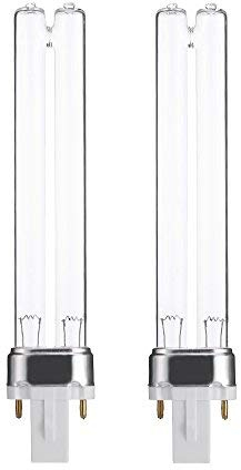 Anself PLS Replacement UV Bulb 9W UV Sterilizer Purifier Light Bulbs for Aquarium Fish Tank 2PCS G23