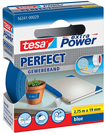 tesa extra Power Gewebeband (19mm, Blau)