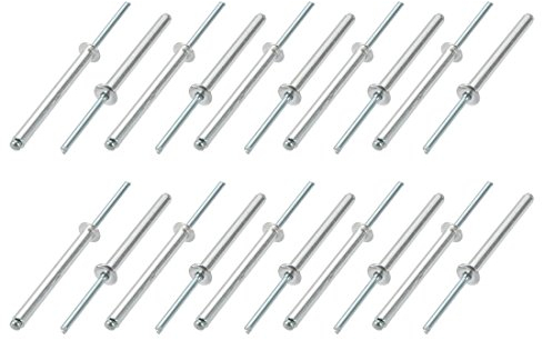 sourcing map 20Stk.Aluminum/Stahl Offenes Ende Blind Nieten 5mm x 50mm