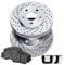 PowerSport Rear Brakes and Rotors Kit |Rear Brake Pads| Brake Rotors and Pads| Ceramic Brake Pads and Rotors |fits 2014-2019 Fiat 500L