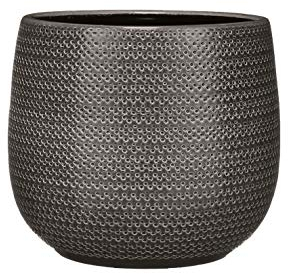 MICA Decorations Gabriel Pot de Fleurs Gris H 25 x Ø 29 cm