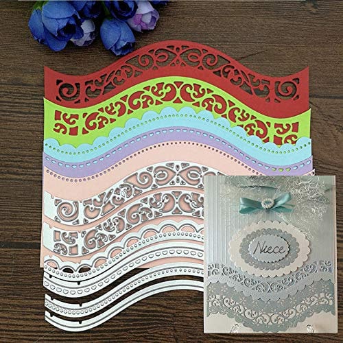 Stanzschablonen zum Selbermachen, gewellter Rand, Metall-Stanzformen, DIY, Scrapbooking, Papierkarten, Album, Schablone – Silber